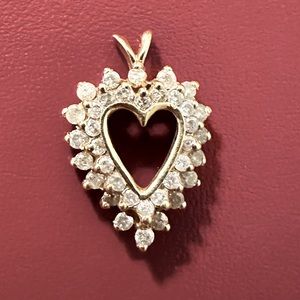 Diamond 14k yellow gold heart pendant